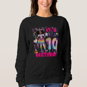 10. Geburtstagsmädchen 10 Yr Afroamerikaner 10. B Sweatshirt
