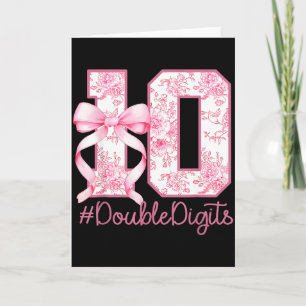 10. Geburtstagsmädchen Rosa Coquette-Schleife 10 J Karte