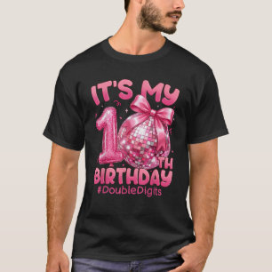 10. Geburtstagsmädchen Rosa Coquette-Schleife Disc T-Shirt
