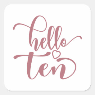 10. Geburtstagsmarchen Hallo 10 Niedlichen 10 Jahr Quadratischer Aufkleber