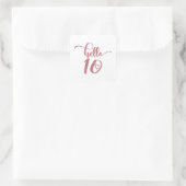 10. Geburtstagsmarchen Hallo 10 Niedlichen 10 Jahr Quadratischer Aufkleber (Tasche)