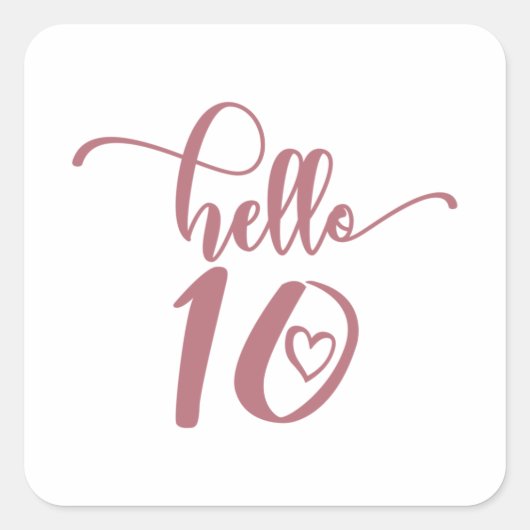 10. Geburtstagsmarchen Hallo 10 Niedlichen 10 Jahr Quadratischer Aufkleber (Vorderseite)