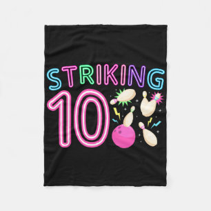 10. Geburtstagsparty Bowling Girl 10 Jahre alt Bow Fleecedecke