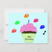 10. Geburtstagsparty Candy Bits Cupcake Einladung (Vorderseite)