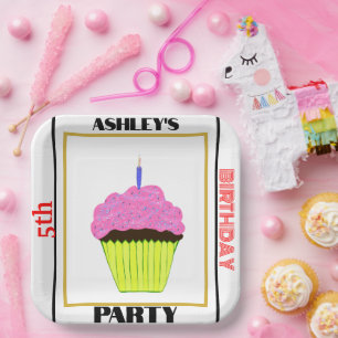10. Geburtstagsparty Cupcake FOTO NAME AGE Pappteller