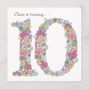 10. Geburtstagsparty der Mädchen - individuelle Ei Einladung