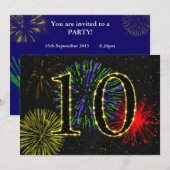 10. Geburtstagsparty Einladung (Vorne/Hinten)