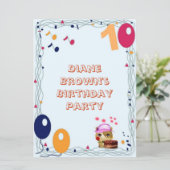 10. Geburtstagsparty Einladung (Stehend Vorderseite)