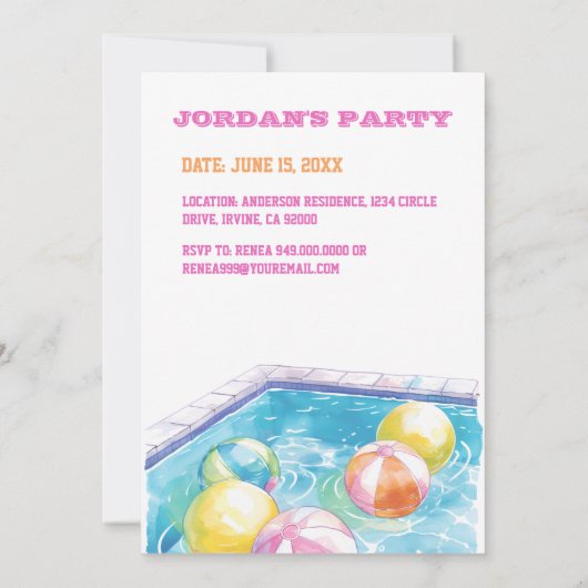 10. Geburtstagsparty Einladung (Rückseite)