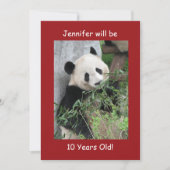 10. Geburtstagsparty Einladung Giant Pandas Red (Vorderseite)