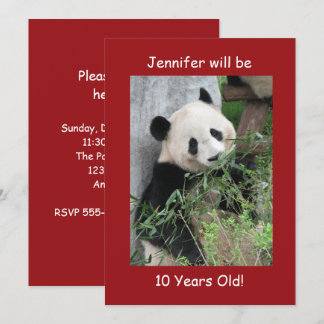 10. Geburtstagsparty Einladung Giant Pandas Red