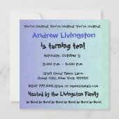 10. Geburtstagsparty Modern Blue and Black W689 Einladung (Rückseite)