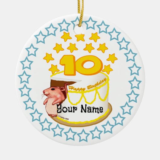 10. Geburtstagsparty Mouse Geburtstagsgeschmack Keramik Ornament (Vorne)