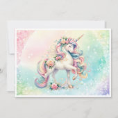 10. Geburtstagsparty Pastel Rainbow Einladung (Rückseite)