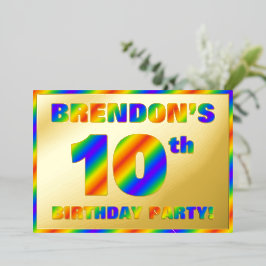 10. Geburtstagsparty — Spaß, Regenbogenspektrum "1 Folieneinladung