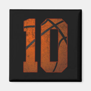 10. Geburtstagsparty Zehn 10 Jahre alte Basketball Magnet