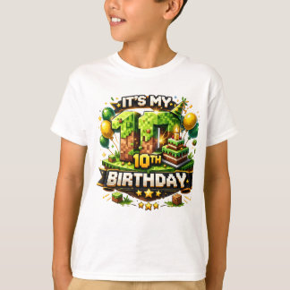 10. Geburtstagsshirt – Pixel-Block-Geburtstagsdesi T-Shirt