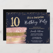 10. Geburtstagsüberraschung Einladung (Vorne/Hinten)