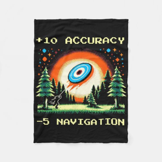 +10 Genauigkeit –5 Navigation Pixel Disc Golf Spie Fleecedecke (Vorderseite)