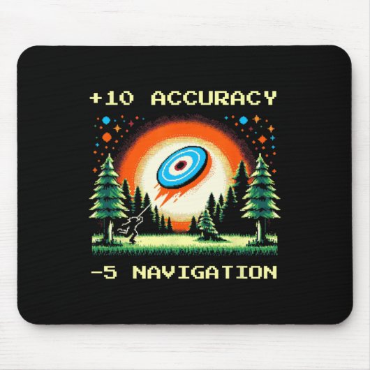 +10 Genauigkeit –5 Navigation Pixel Disc Golf Spie Mousepad (Vorne)