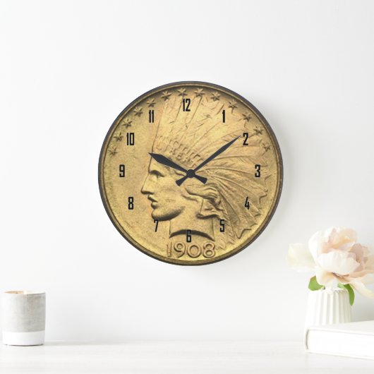 $10 GOLD PIECE GROßE WANDUHR (Zuhause)
