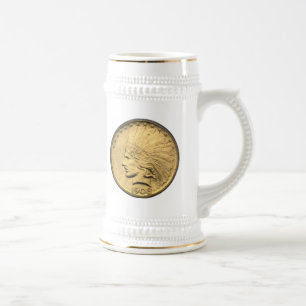 10 GOLD-STÜCKE $ BIERGLAS