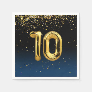 10. Goldballons und Confetti Napkins Serviette
