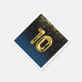 10. Goldballons und Confetti Napkins Serviette (Ecke)