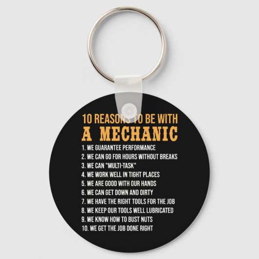 10 Gründe für die Verwendung eines Mechanikers Schlüsselanhänger (Vorderseite)