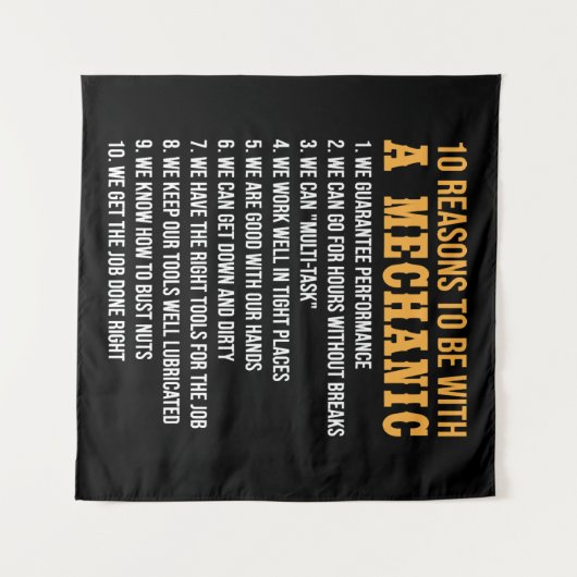 10 Gründe für die Verwendung eines Mechanikers Wandteppich (Vorderseite (Horizontal))