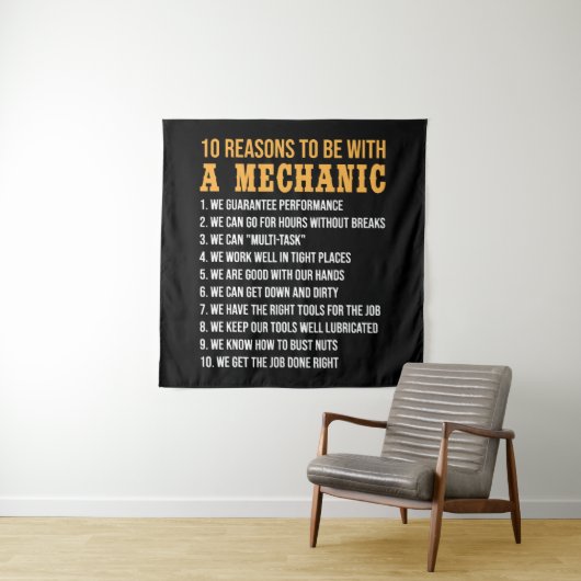 10 Gründe für die Verwendung eines Mechanikers Wandteppich (Beispiel)