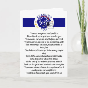 10 Gründe, warum wir Liebe Fußball Fan Sport Coach Karte