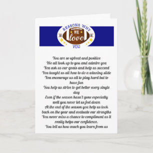 10 Gründe, warum wir Liebe Fußballfan Sportcoach Karte