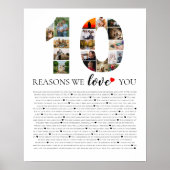 10 Gründe, warum wir Sie zum Hochzeitstag Liebe Poster (Vorne)