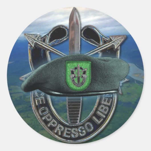 10. Gruppe der Spezialeinheiten Green Berets son S Runder Aufkleber (Vorderseite)