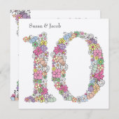 10. Hochzeit Jahrestag individuelle Einladung (Vorne/Hinten)