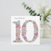 10. Hochzeit Jahrestag individuelle Einladung (Stehend Vorderseite)