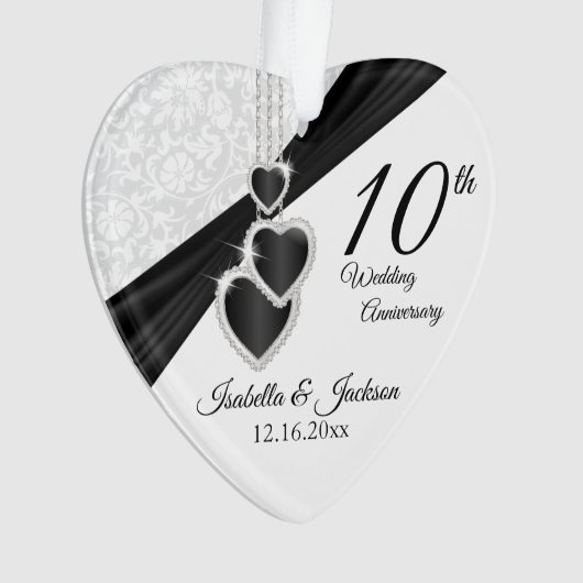 10. Hochzeit-Jubiläum Keepake Design Ornament (Vorderseite)