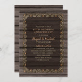 10. Hochzeit Jubiläum Rustic Wood Country Party Einladung (Vorne/Hinten)