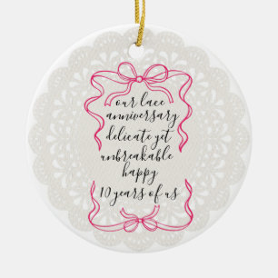 10. Hochzeitsjubiläum Geschenk, Hochzeitstag verhe Keramik Ornament
