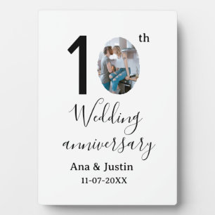 10. Hochzeitsjubiläum Name Foto fett gedruckter Bu Fotoplatte