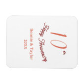 10. Hochzeitsjubiläum Pfirsich Pastell Name Retro  Magnet (Horizontal)
