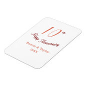 10. Hochzeitsjubiläum Pfirsich Pastell Name Retro  Magnet (Linke Seite)