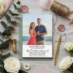 10. Hochzeitsjubiläum Save-the-Date-Foto Mitteilungskarte