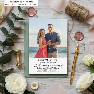 10. Hochzeitsjubiläum Save-the-Date-Foto Mitteilungskarte