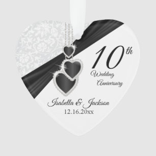 10. Hochzeitstag Andenken-Design Ornament