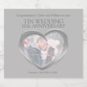 10. Hochzeitstag Brunch-Foto Schaumweinetikett (Einzelnes Label)