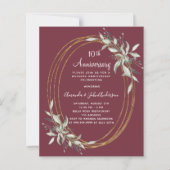 10. Hochzeitstag burgund Einladung (Vorderseite)