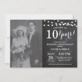 10. Hochzeitstag Chalkboard-Foto Einladung (Vorderseite)