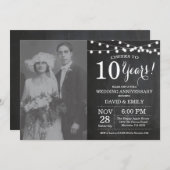 10. Hochzeitstag Chalkboard-Foto Einladung (Vorne/Hinten)